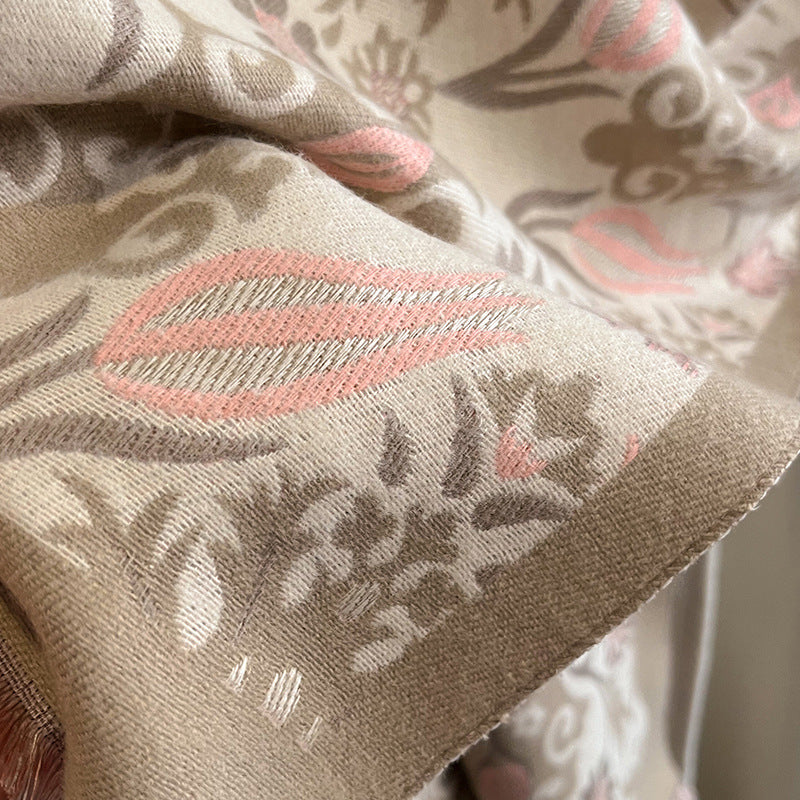 Daria Winter Scarf Shawl in Beige