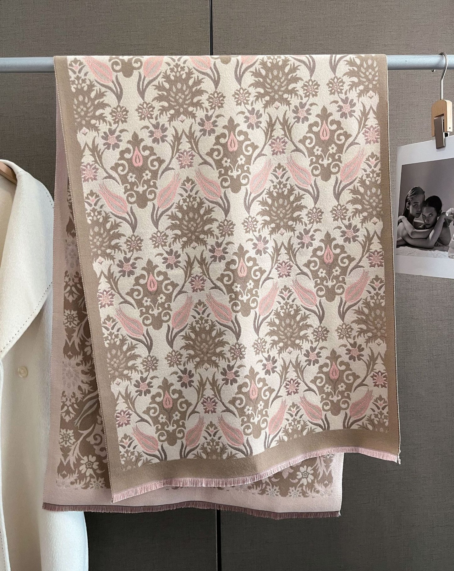 Daria Winter Scarf Shawl in Beige