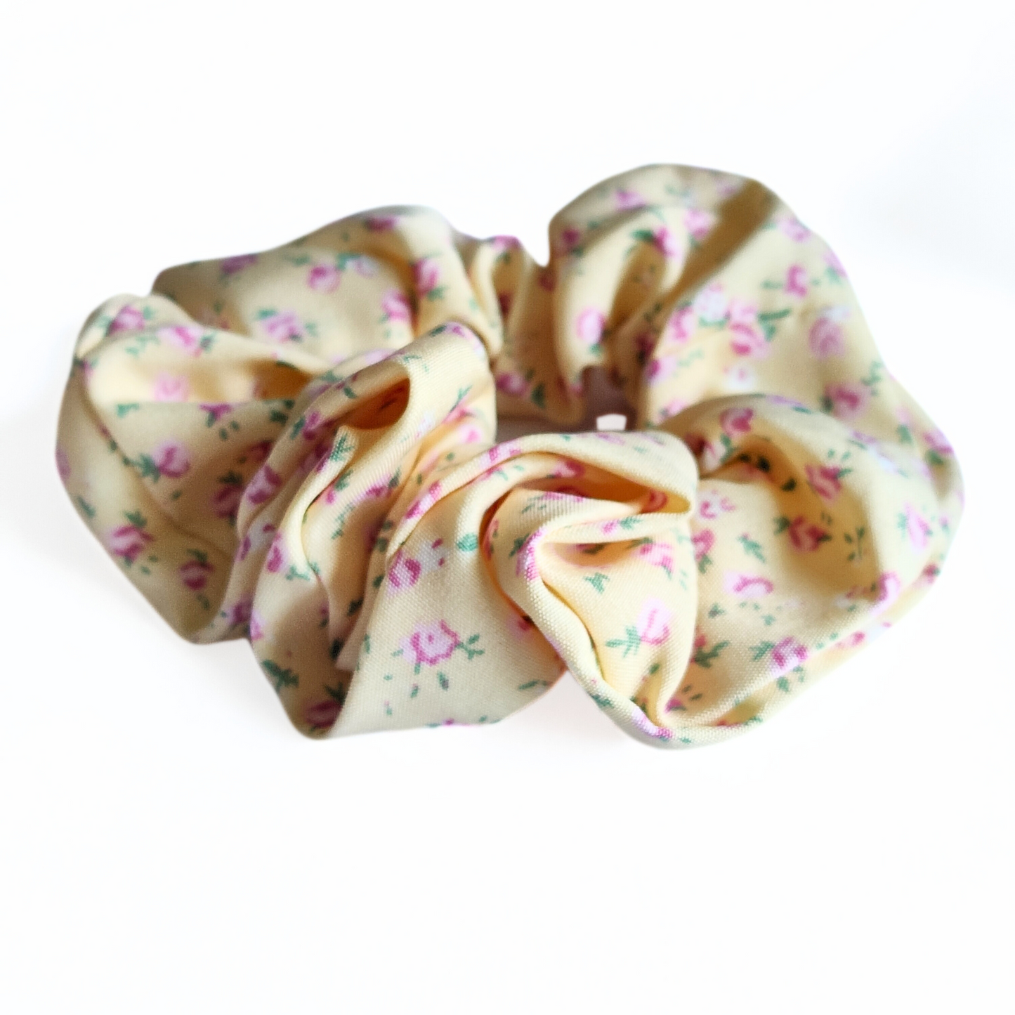 Floral Scrunchie in Lemon Rose
