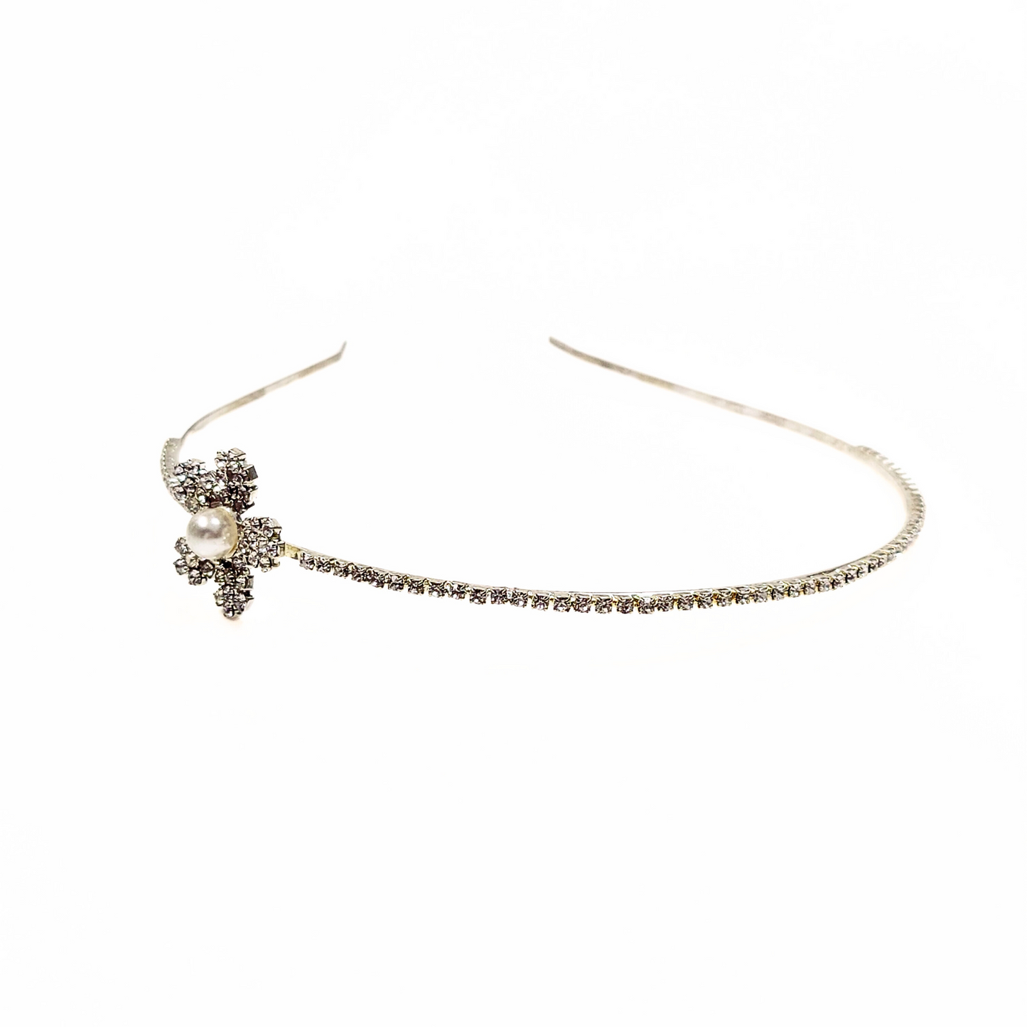 Diamante Flower Headband in Silver