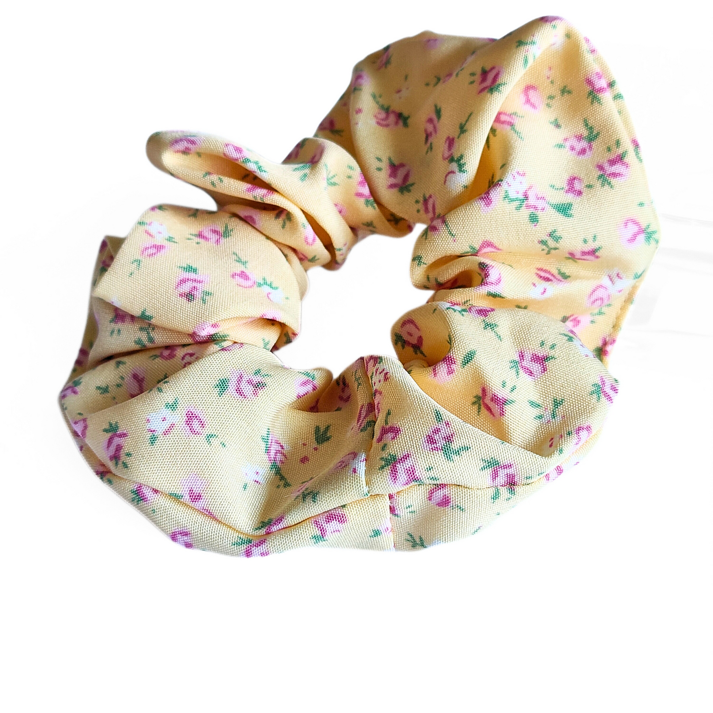 Floral Scrunchie in Lemon Rose
