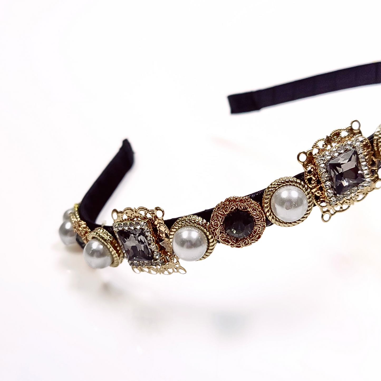 Regal Crystal Headband in Silver