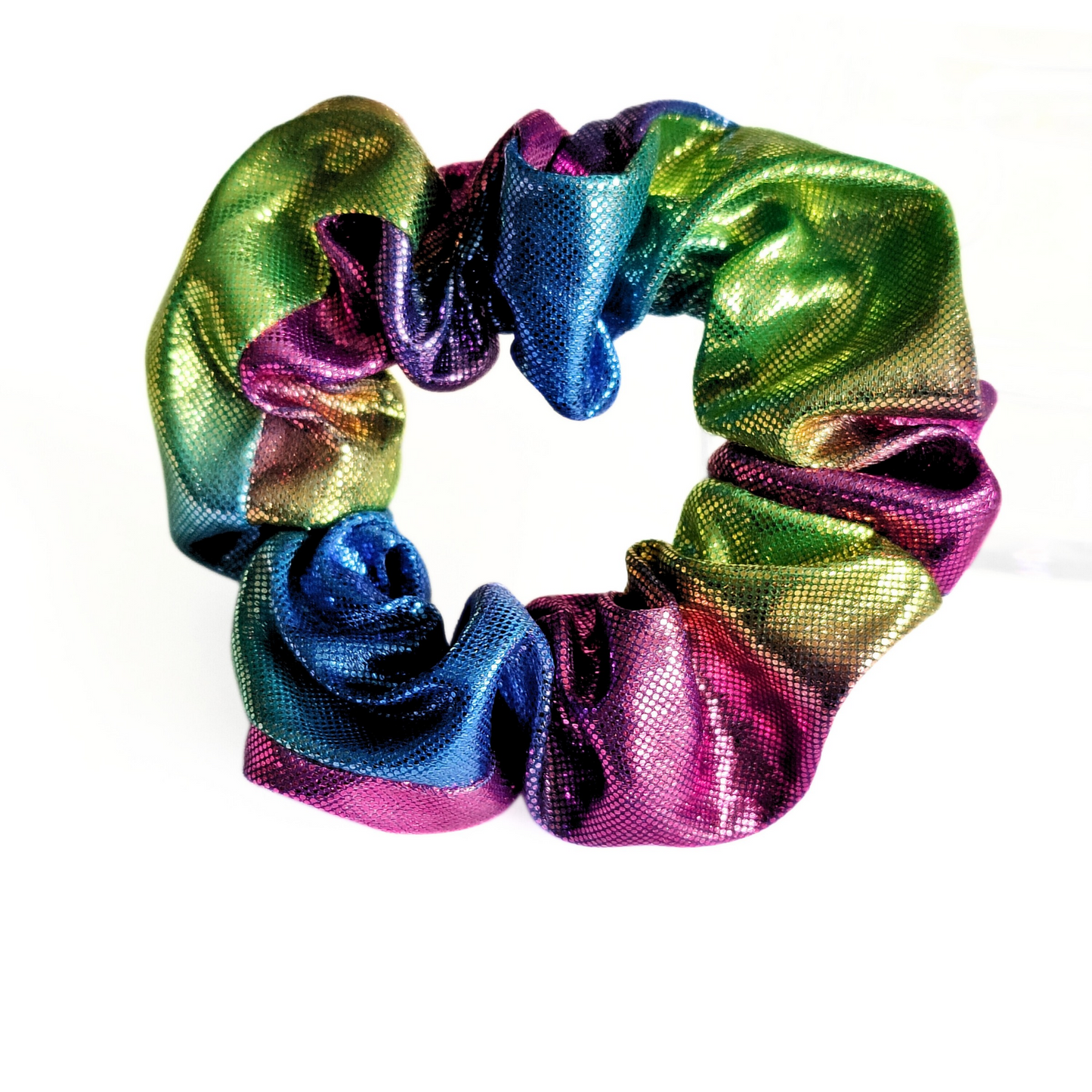 Shimmery Scrunchie in Cosmic Swirl