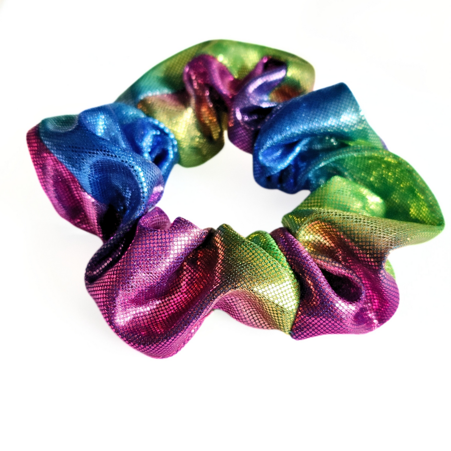 Shimmery Scrunchie in Cosmic Swirl