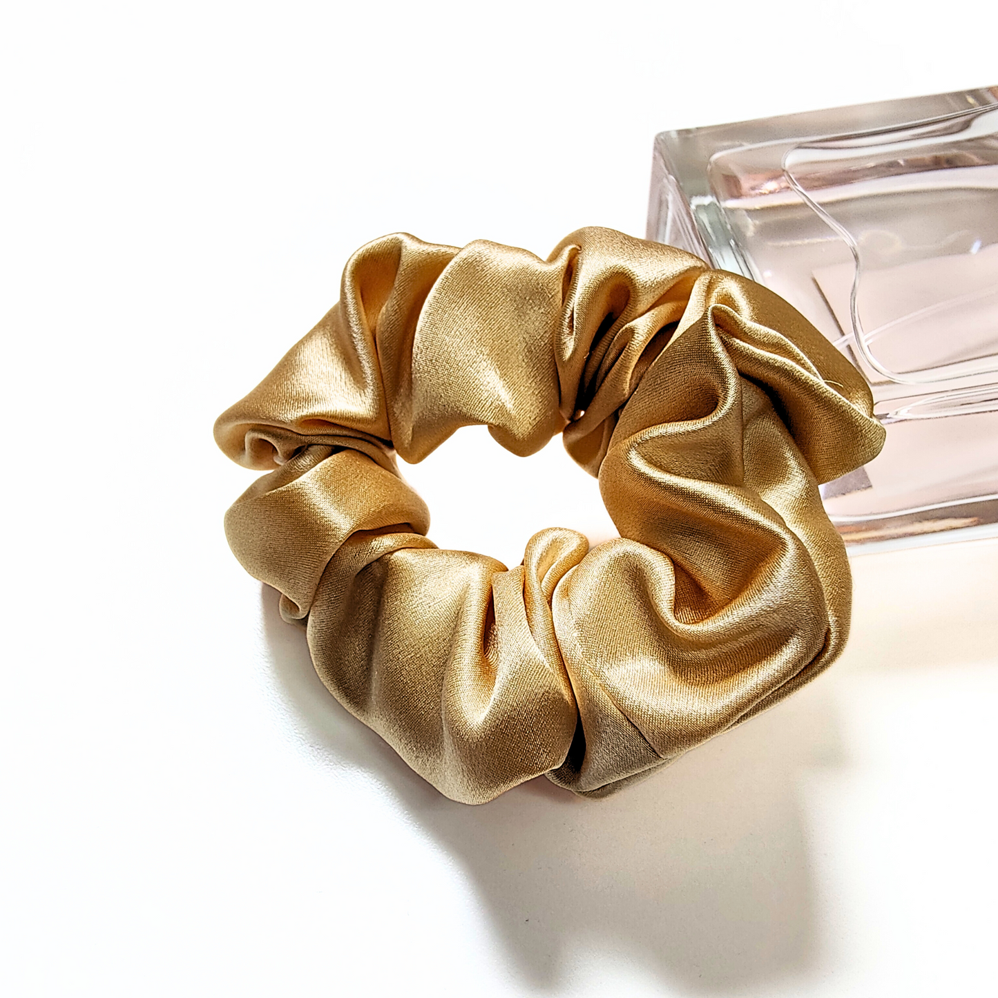 100% Mulberry Silk Scrunchie in Caramel
