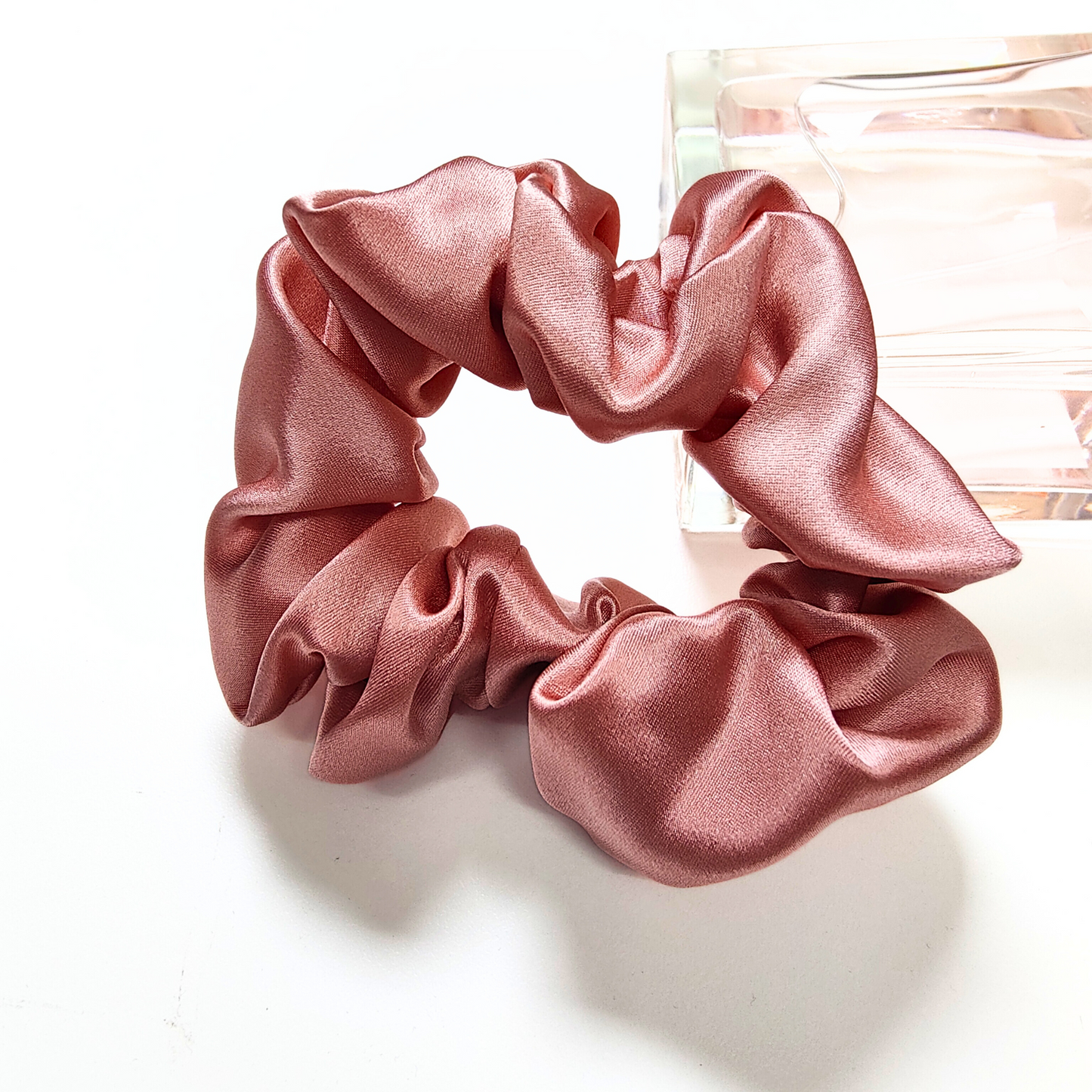 100% Mulberry Silk Scrunchie in Rose Pink