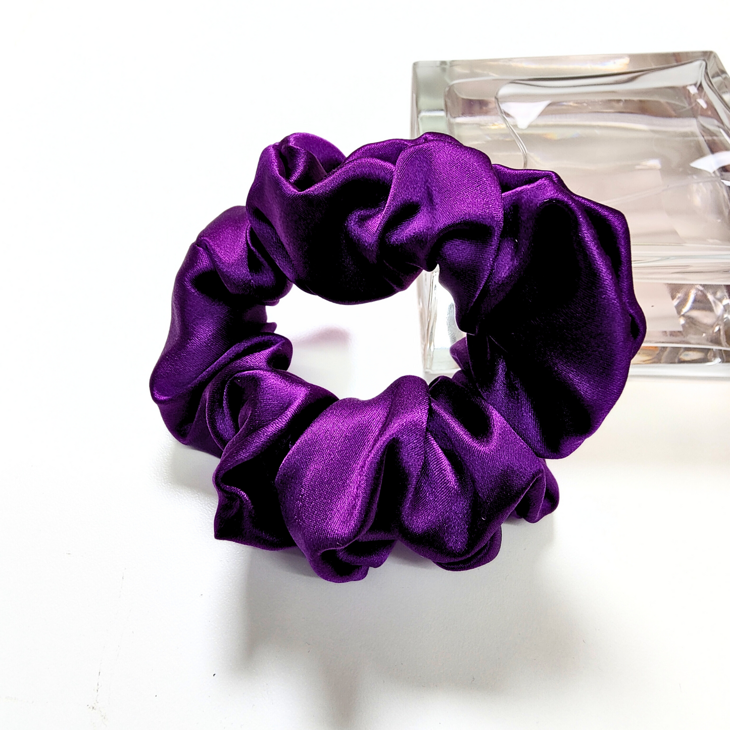 100% Mulberry Silk Scrunchie in Purple