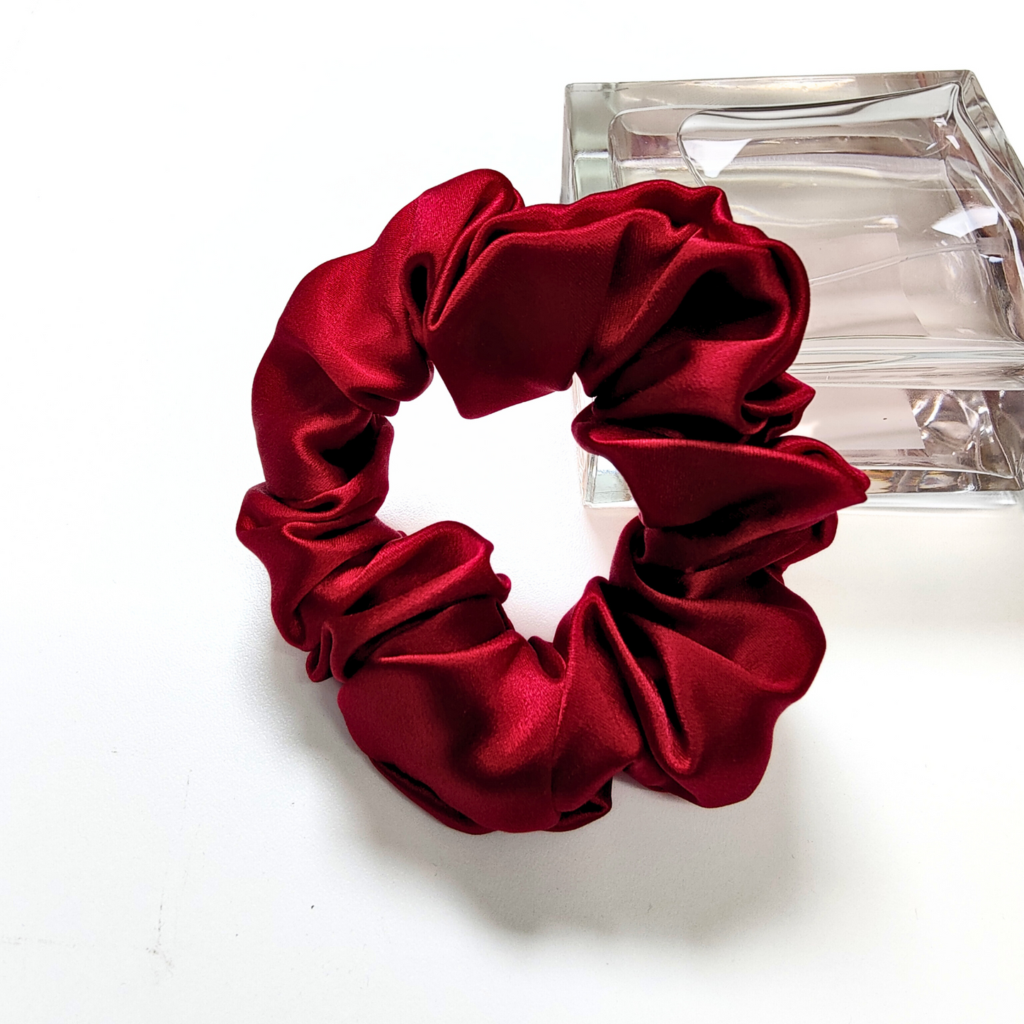 100% Mulberry Silk Scrunchie in Red