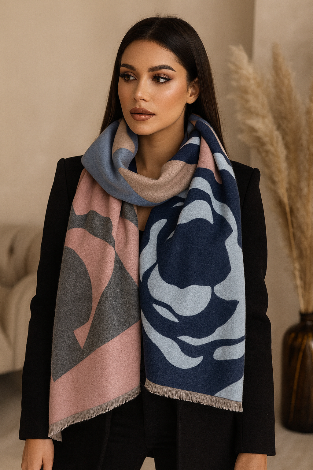 Zina Scarf Shawl in Blue
