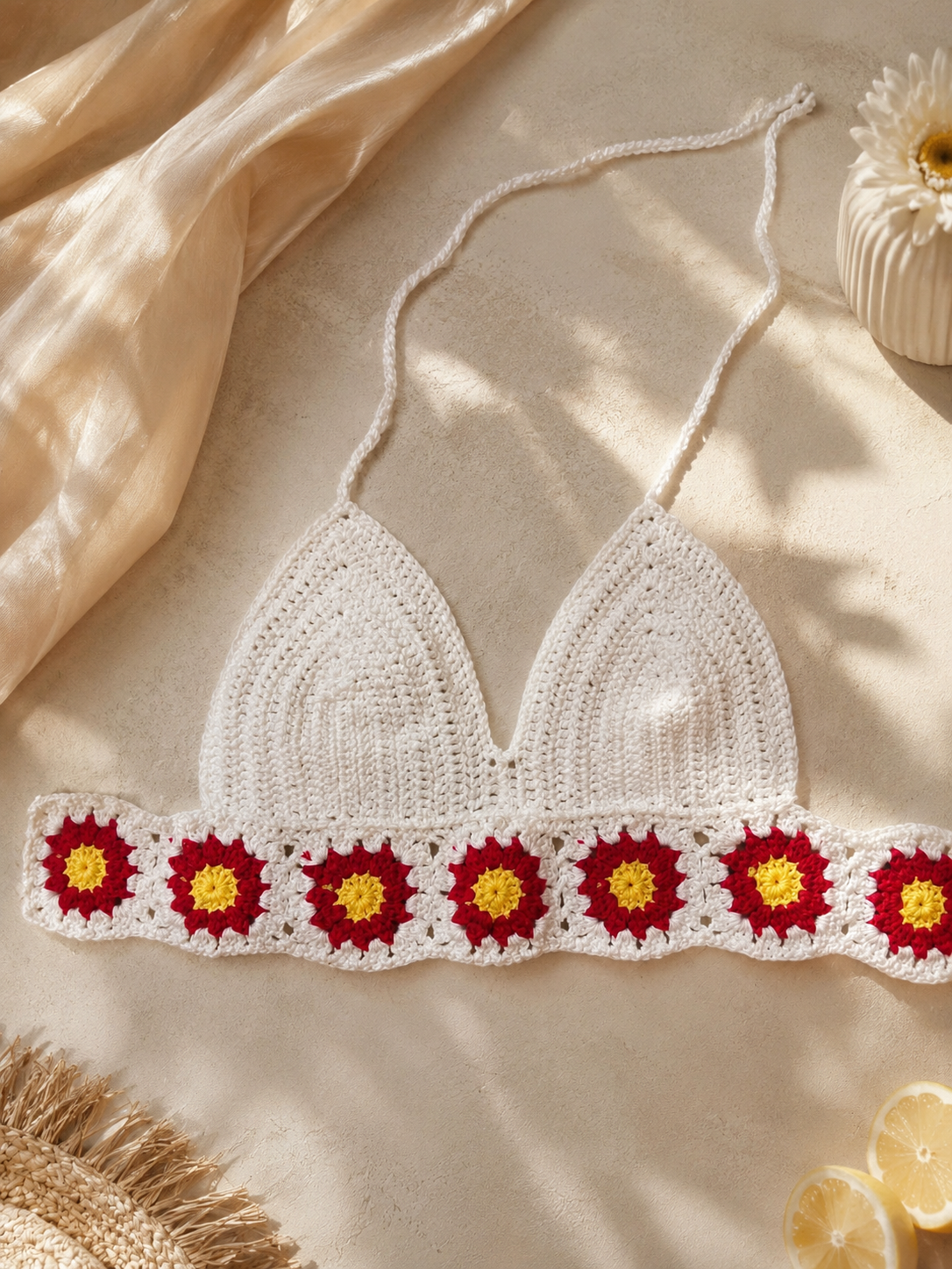 The Poppy Crochet Top in Summer Rose