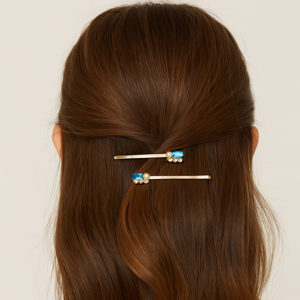 Raina Hair Slides in Sky Blue