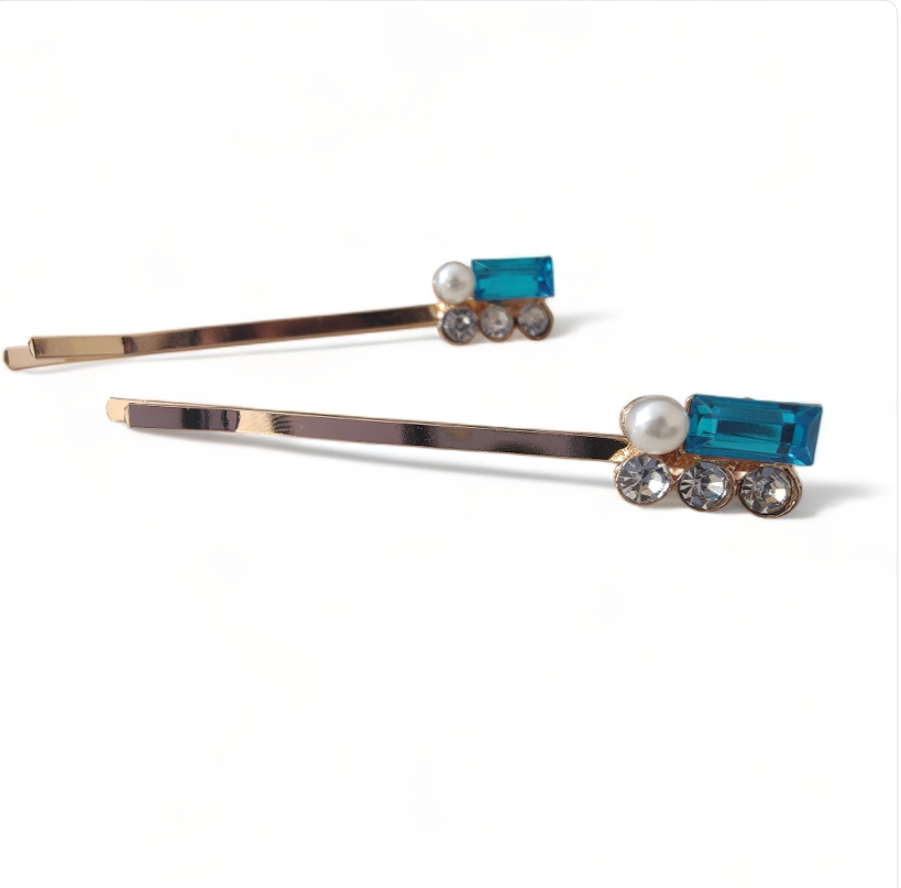 Raina Hair Slides in Sky Blue