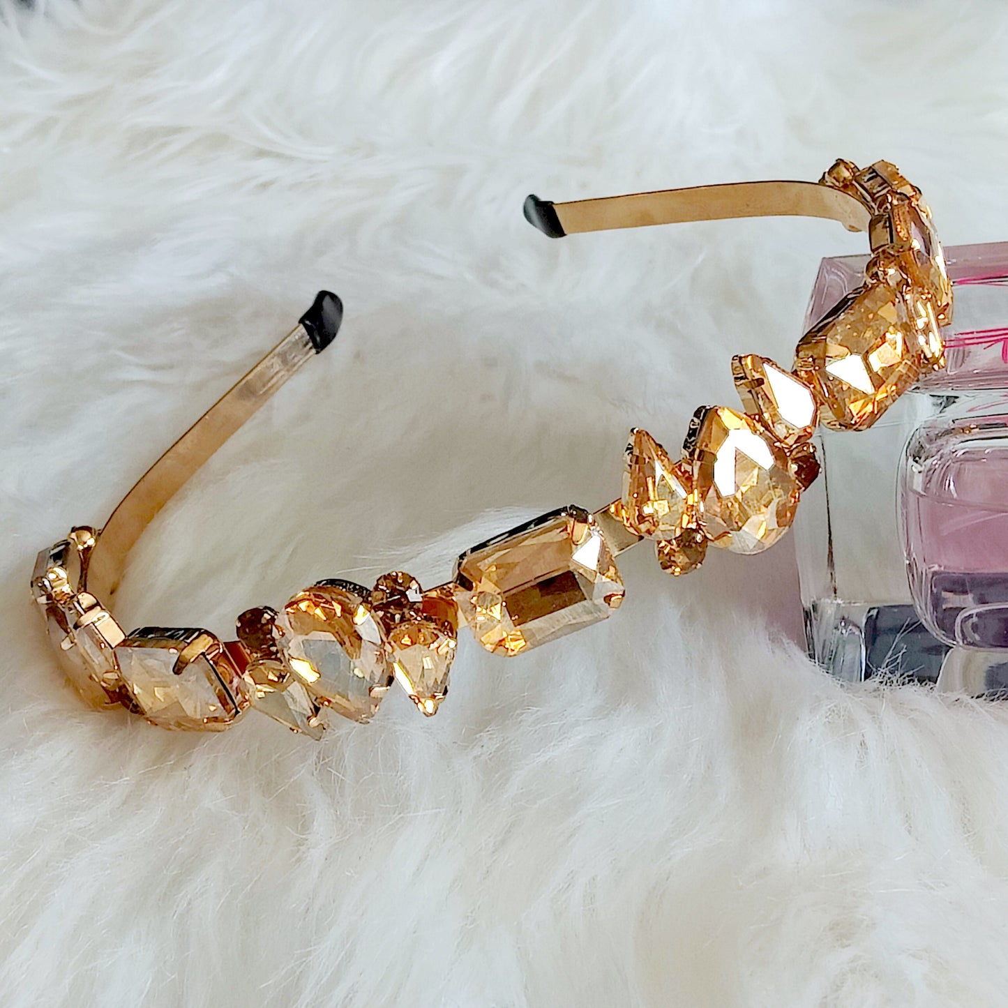 Solstice Crystal Hairband in Yellow Gold