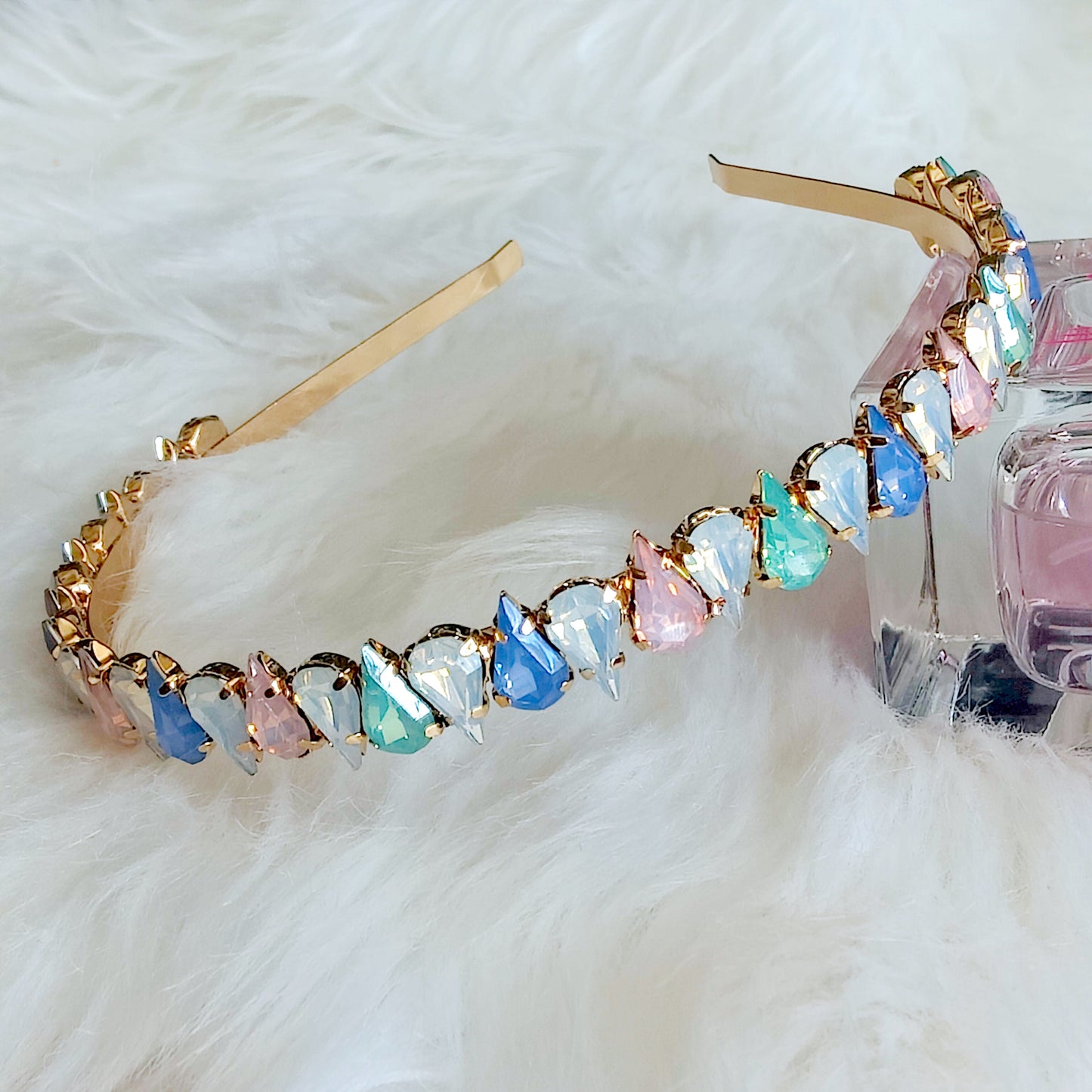 Aurora Crystal Embellished Hairband in Pastel