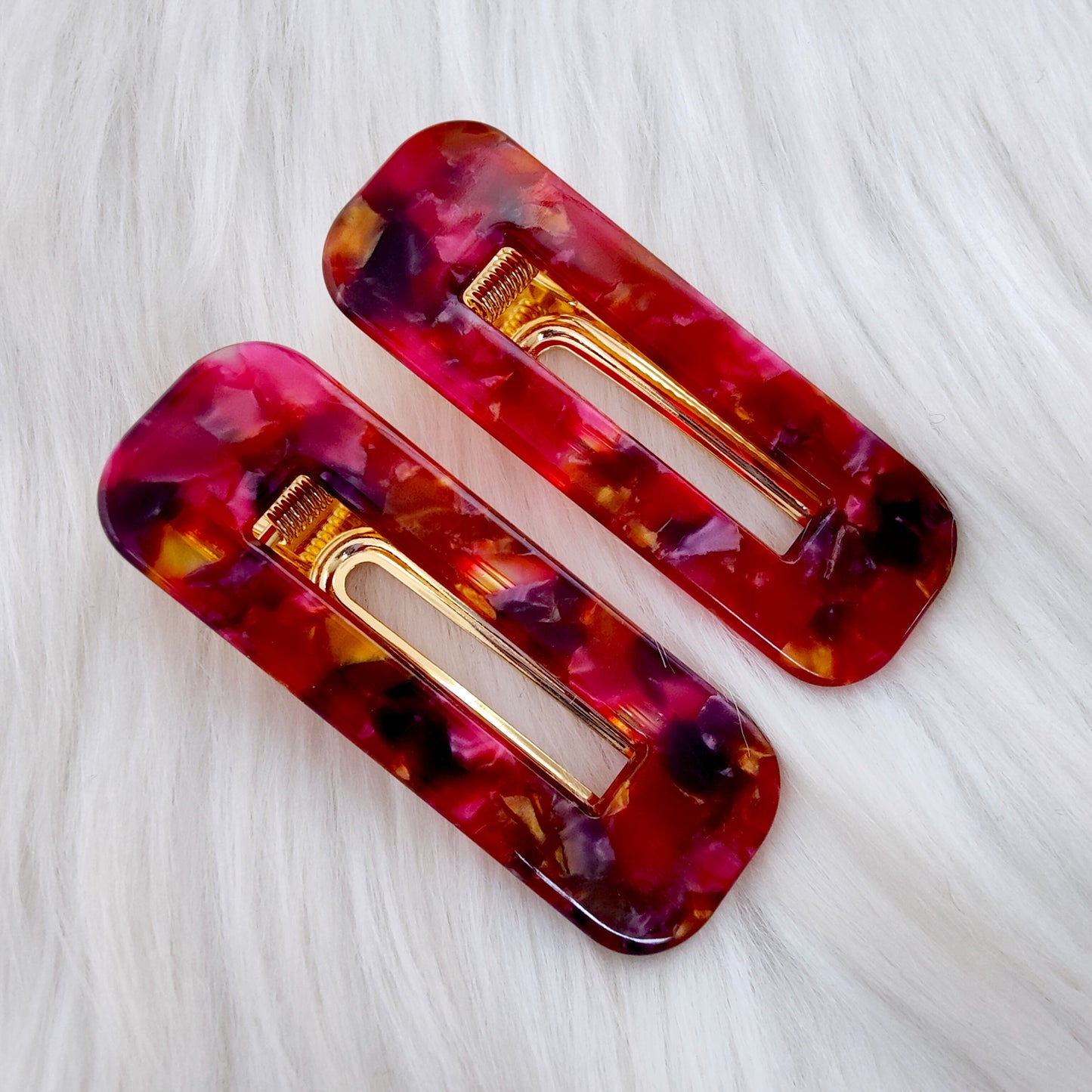 Plum Hair Clips