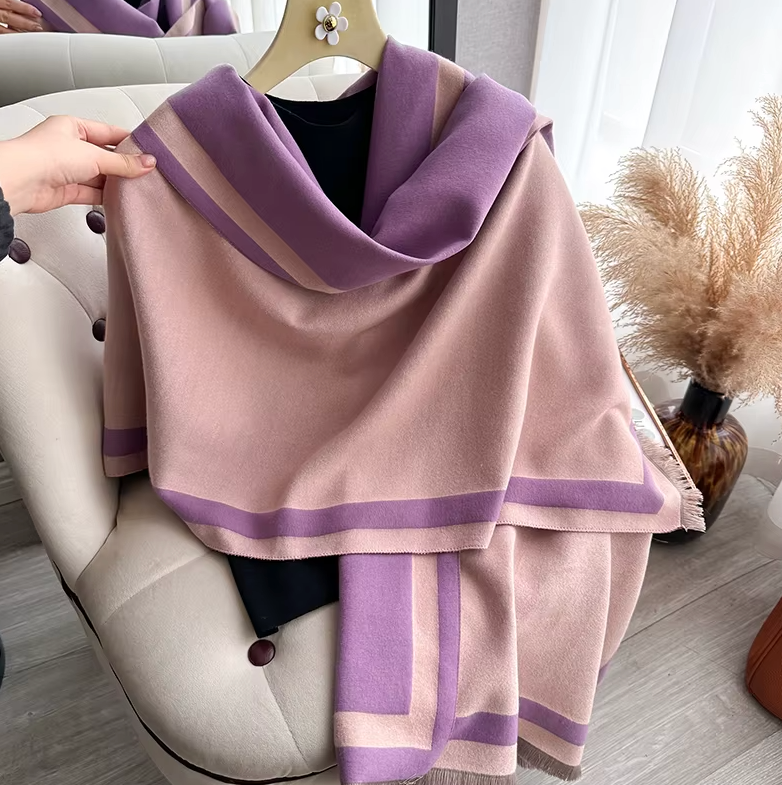 Anaya Winter Scarf Shawl in Pink