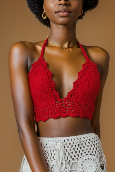Melody Red Crochet Top