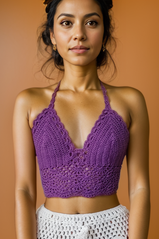 Arielle Purple Crochet Top
