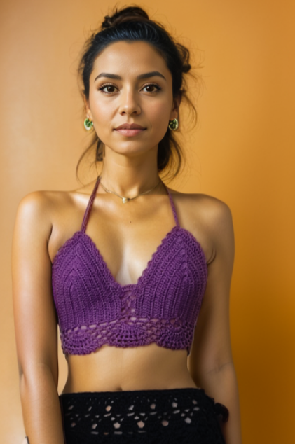 Zanna Purple Crochet Top