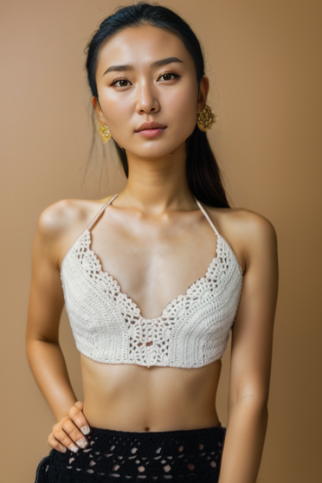 Nymph White Crochet Top