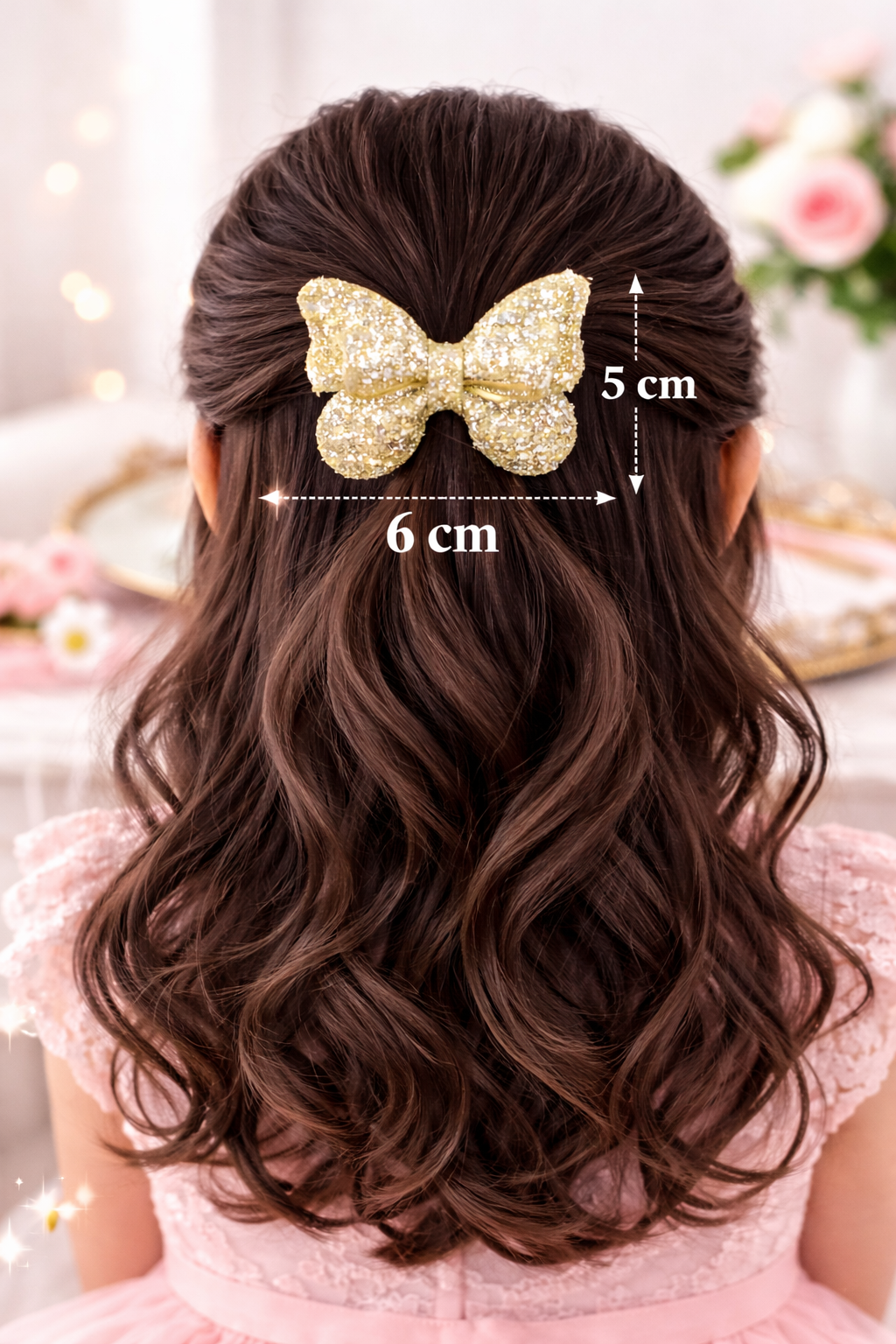 Pixie Shimmer Butterfly Bow in Buttercream