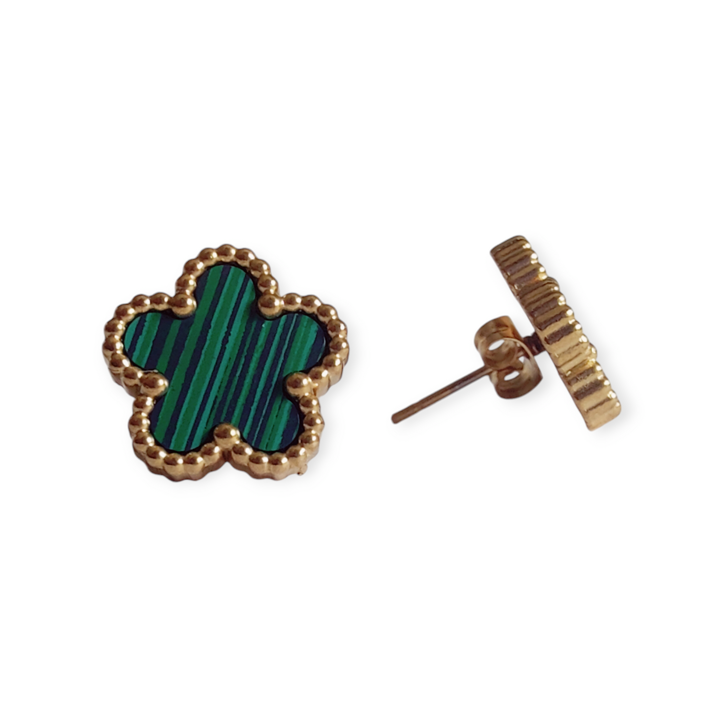 Nida Floral Studs in Green