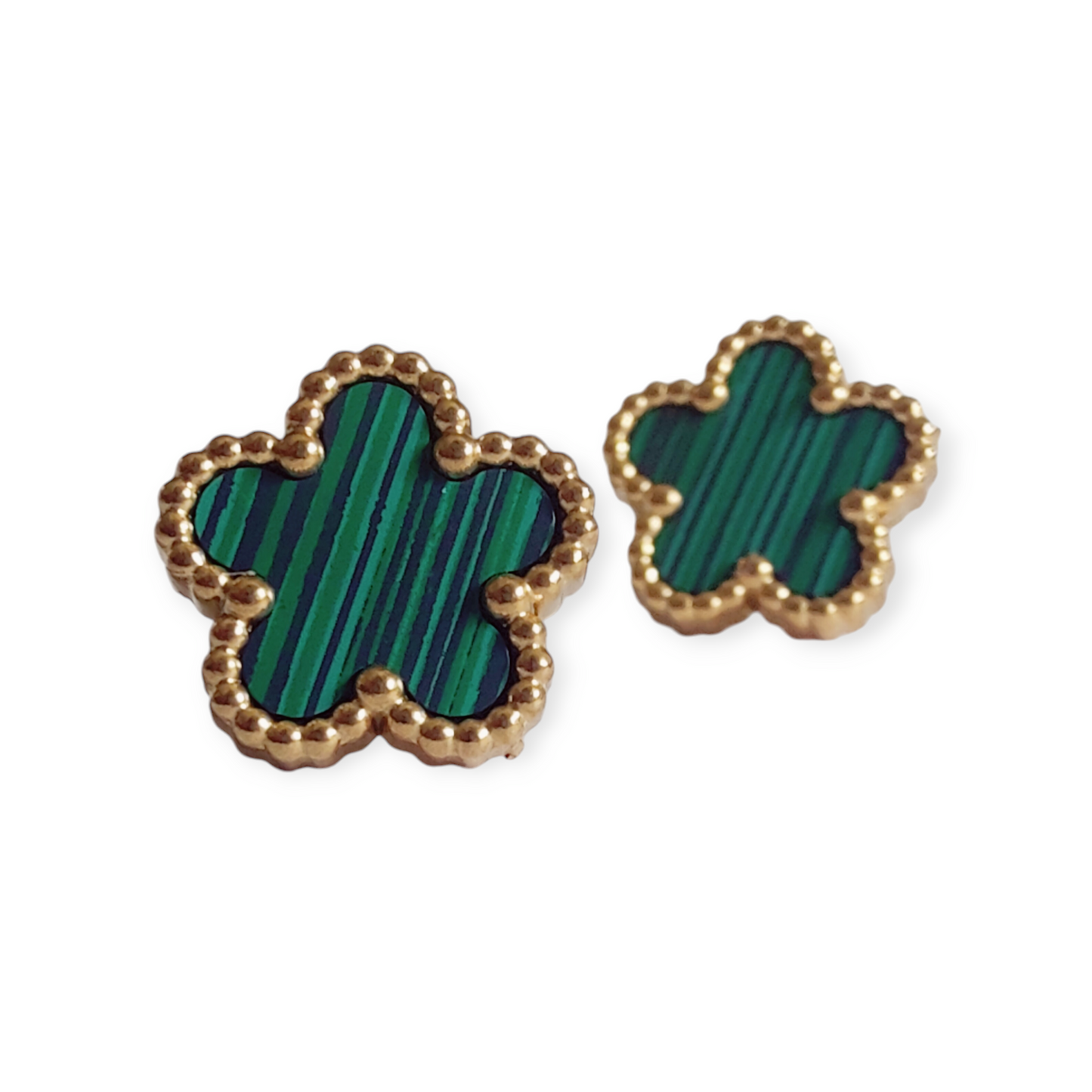 Nida Floral Studs in Green