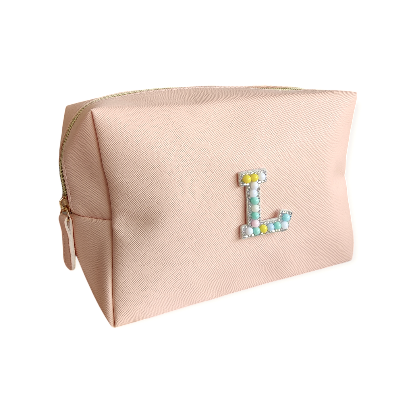 Large Waterproof Makeup Bag-Customised Initial PU Leather Travel Cosmetic Bag, Ideal for Storing Makeup, Toiletries, and More, Gift for Women, Girlfriends, and Girls