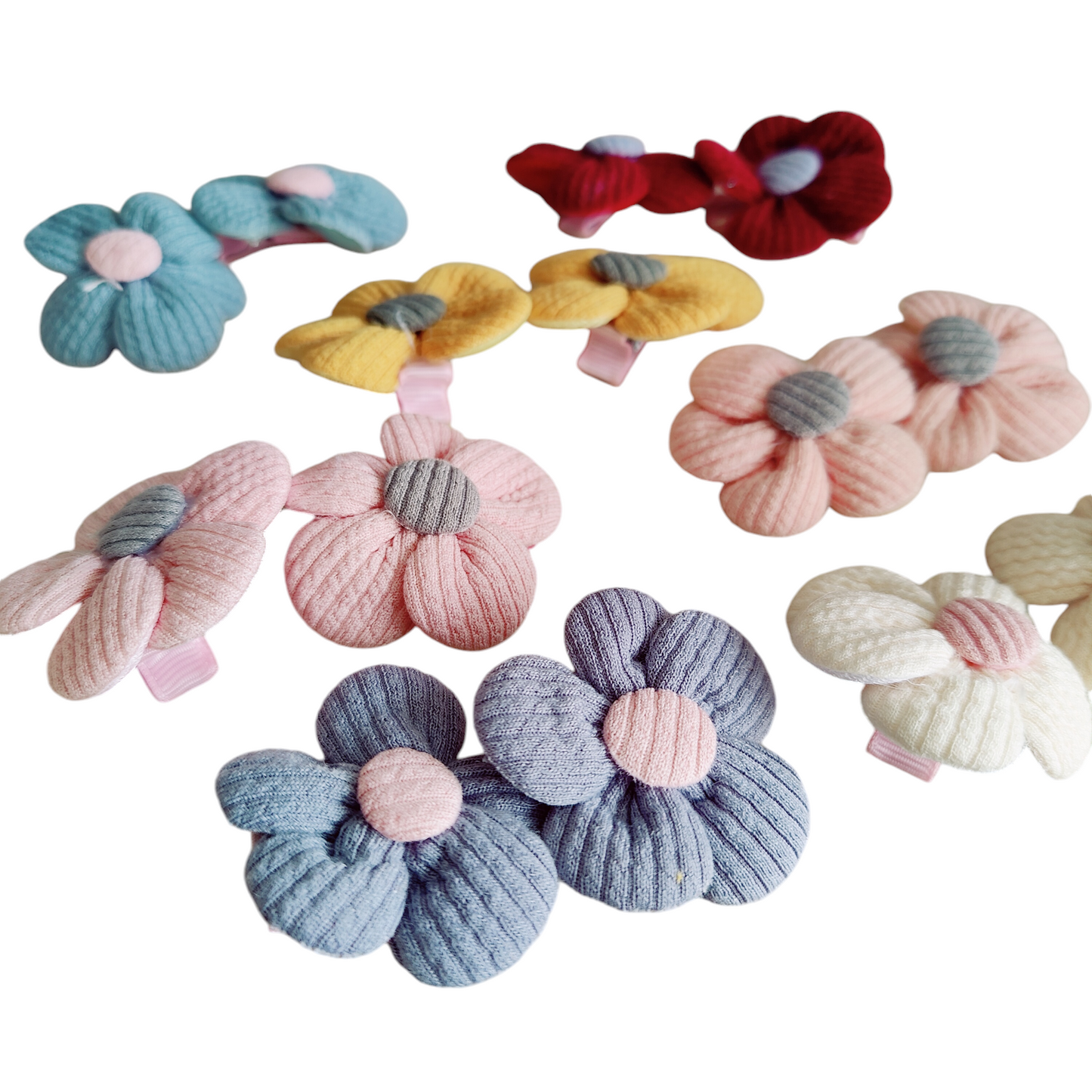 Children's Olivia Flower Hair Clips - 7 sets