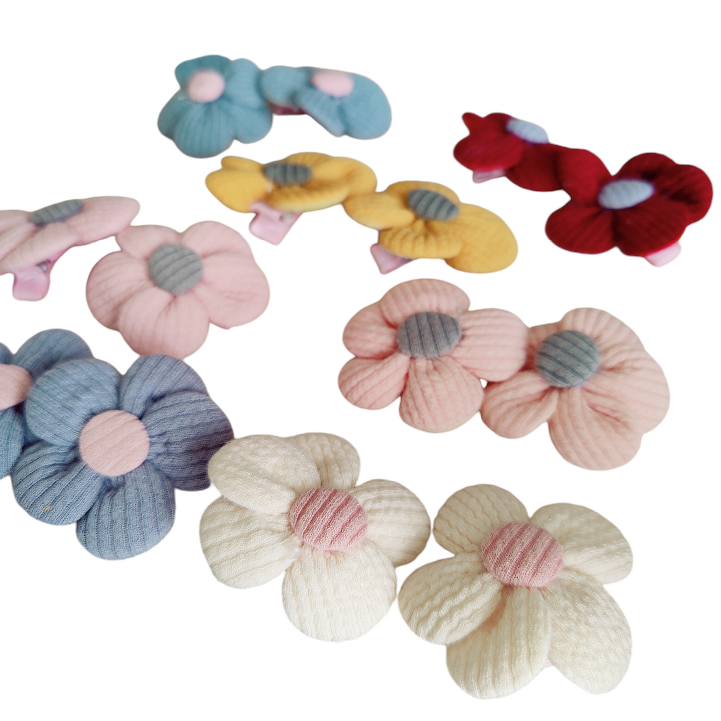 Children's Olivia Flower Hair Clips - 7 sets