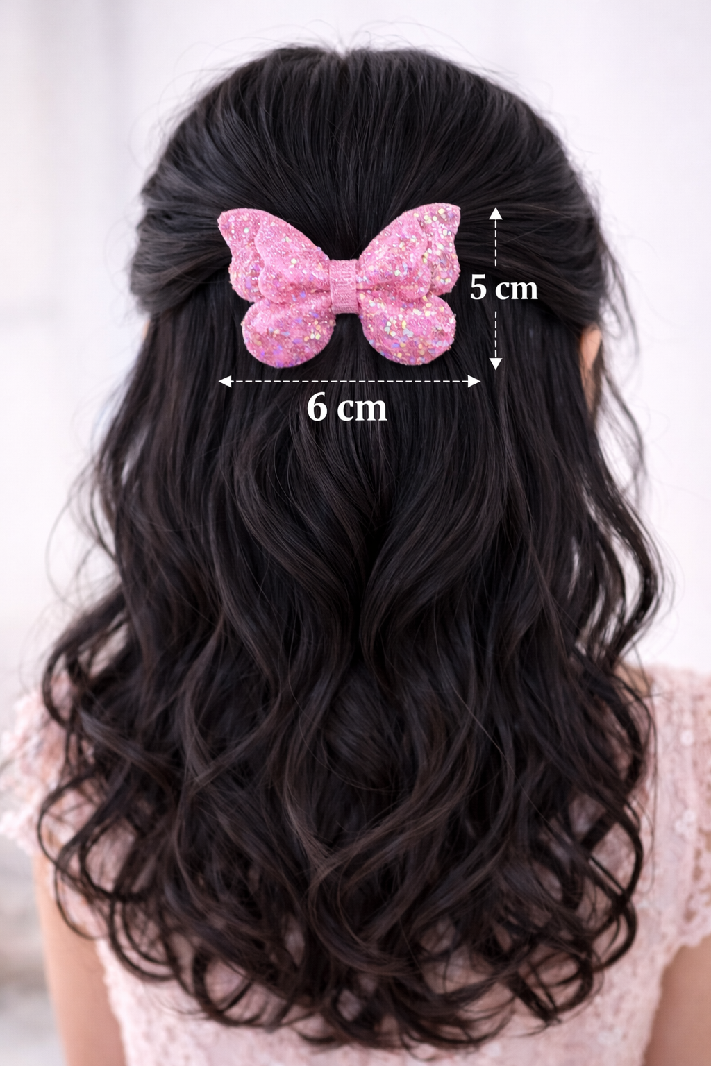 Pixie Shimmer Butterfly Bow in Candy Blush