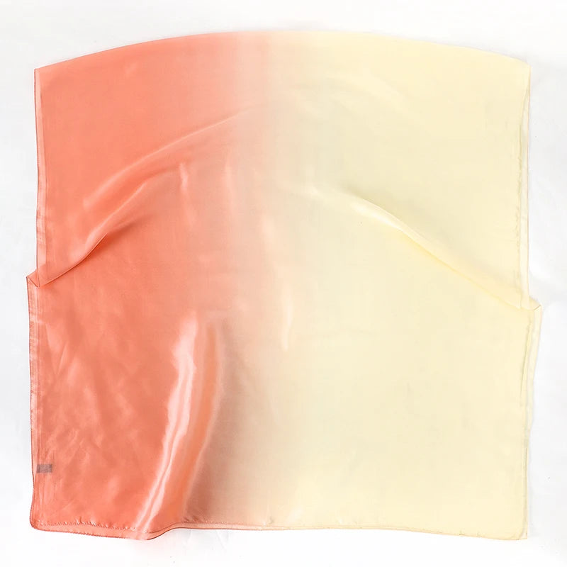 Luxury Gradient Silk Scarf Women Brand Solid Femme Shawls Wraps Bandana Head Foulard Fashion Lady Hijab Wedding Poncho 2023
