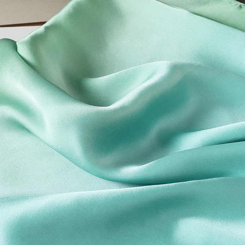 Luxury Gradient Silk Scarf Women Brand Solid Femme Shawls Wraps Bandana Head Foulard Fashion Lady Hijab Wedding Poncho 2023