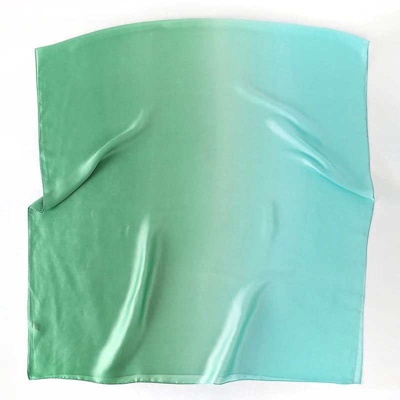 Luxury Gradient Silk Scarf Women Brand Solid Femme Shawls Wraps Bandana Head Foulard Fashion Lady Hijab Wedding Poncho 2023