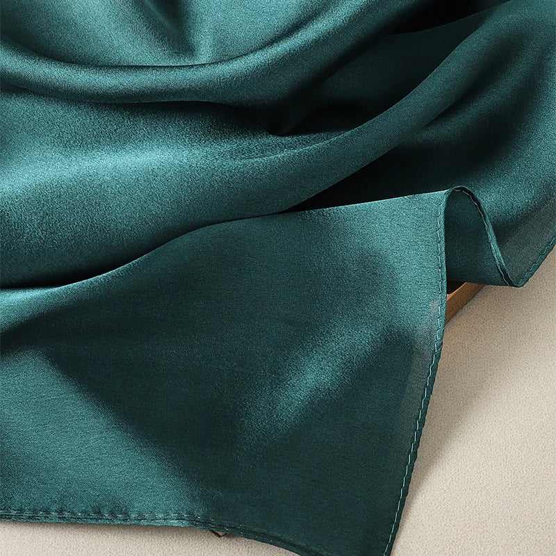 Luxury Gradient Silk Scarf Women Brand Solid Femme Shawls Wraps Bandana Head Foulard Fashion Lady Hijab Wedding Poncho 2023