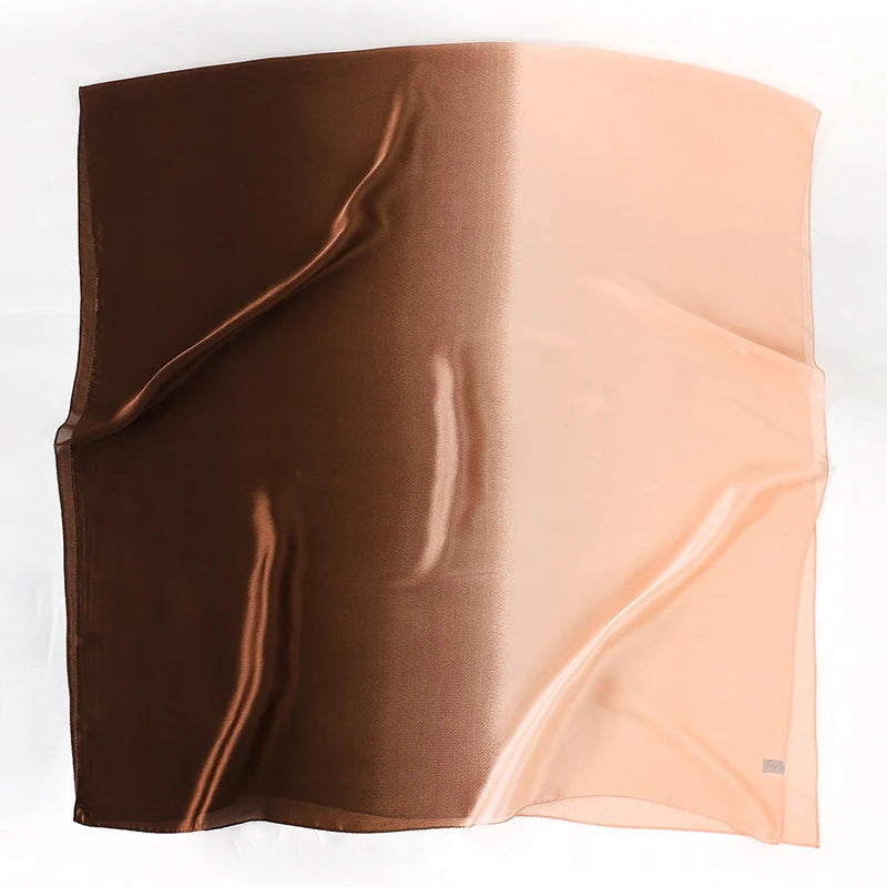 Luxury Gradient Silk Scarf Women Brand Solid Femme Shawls Wraps Bandana Head Foulard Fashion Lady Hijab Wedding Poncho 2023