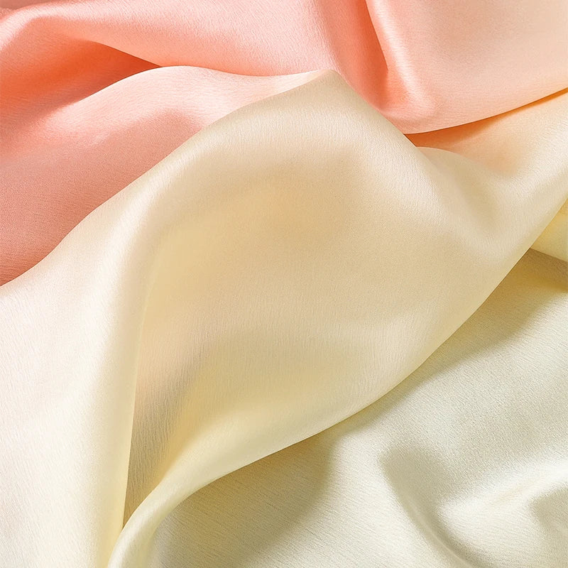 Luxury Gradient Silk Scarf Women Brand Solid Femme Shawls Wraps Bandana Head Foulard Fashion Lady Hijab Wedding Poncho 2023