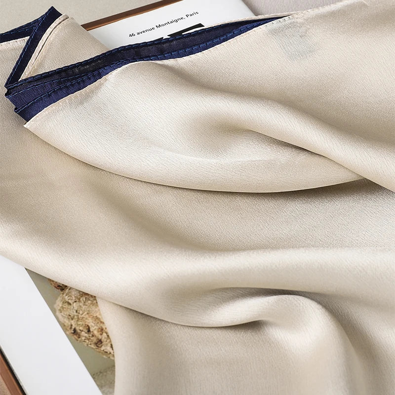 Luxury Gradient Silk Scarf Women Brand Solid Femme Shawls Wraps Bandana Head Foulard Fashion Lady Hijab Wedding Poncho 2023