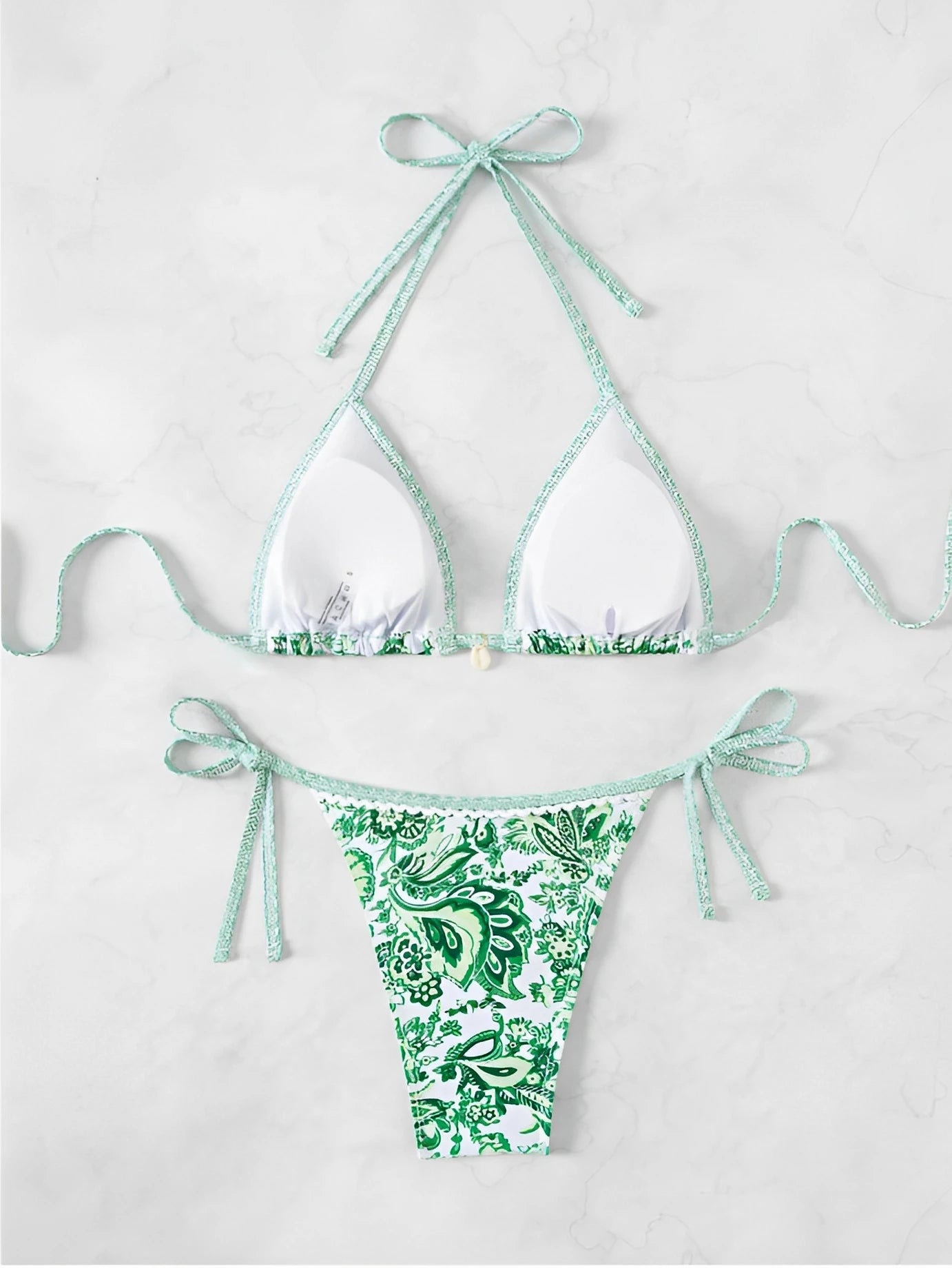 2025 Halter String Triangle Two Piece Bikini Women Swimwear Female Swimsuit Bathers Bathing Swimming Suit Beachwear Summer