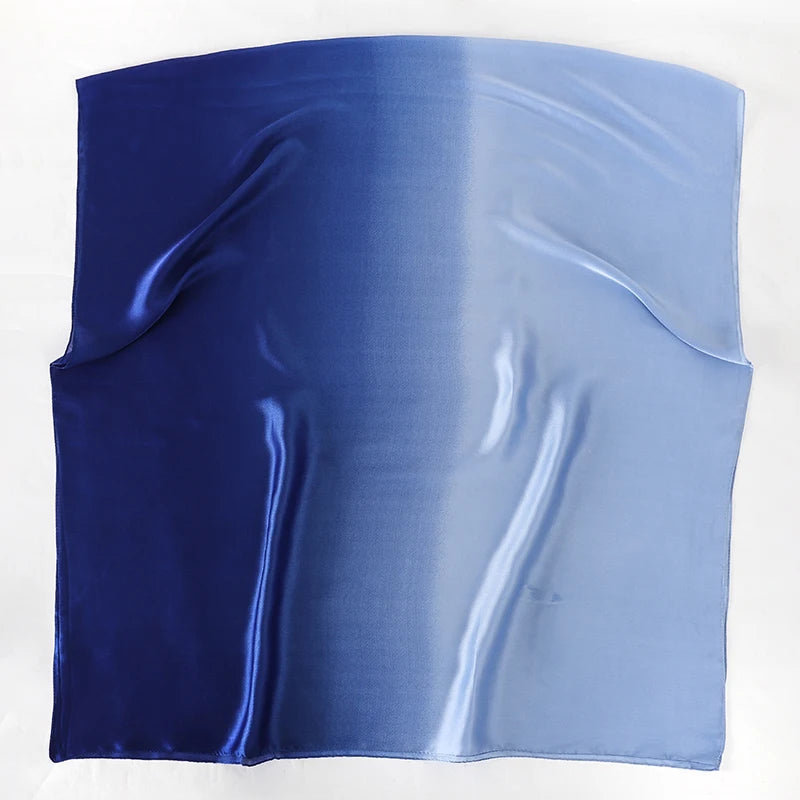 Luxury Gradient Silk Scarf Women Brand Solid Femme Shawls Wraps Bandana Head Foulard Fashion Lady Hijab Wedding Poncho 2023