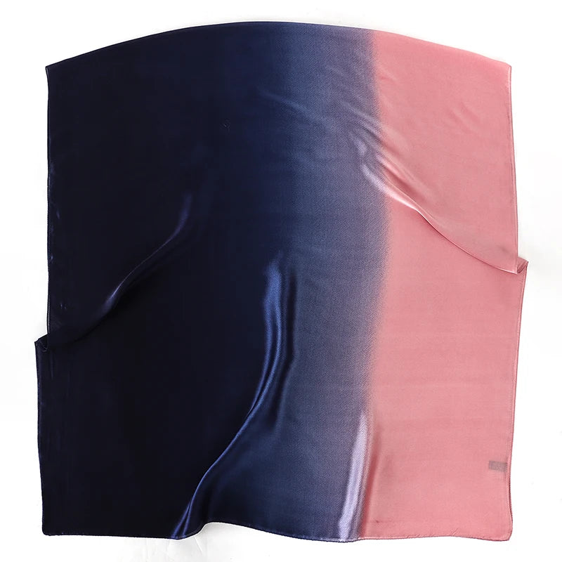 Luxury Gradient Silk Scarf Women Brand Solid Femme Shawls Wraps Bandana Head Foulard Fashion Lady Hijab Wedding Poncho 2023