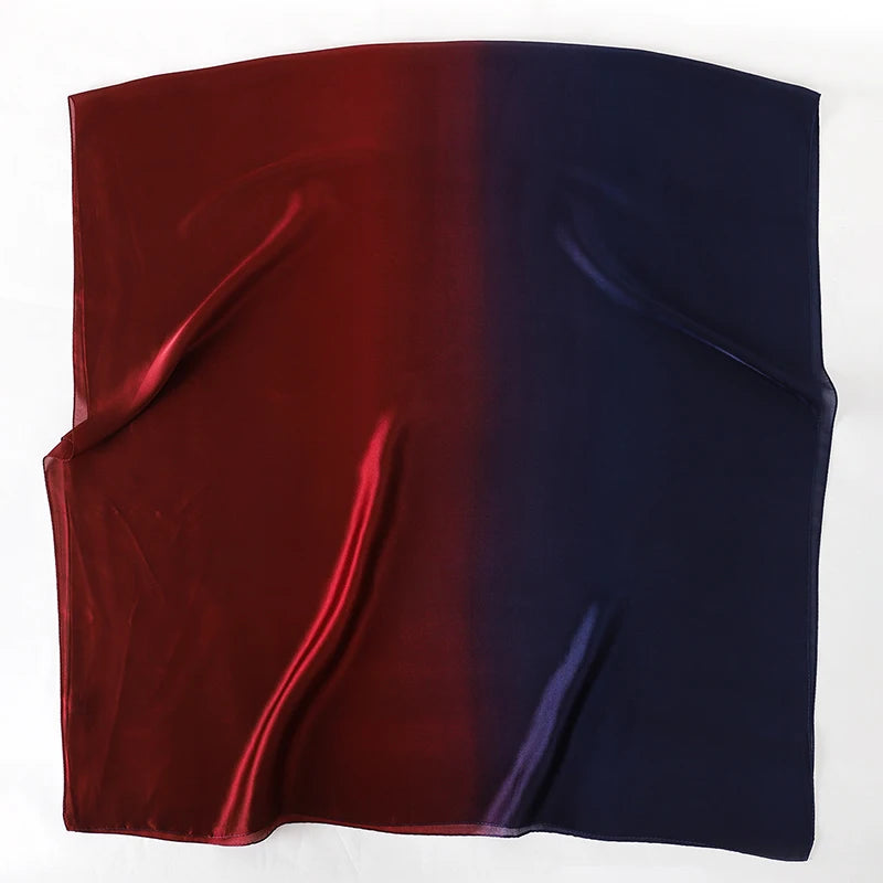 Luxury Gradient Silk Scarf Women Brand Solid Femme Shawls Wraps Bandana Head Foulard Fashion Lady Hijab Wedding Poncho 2023