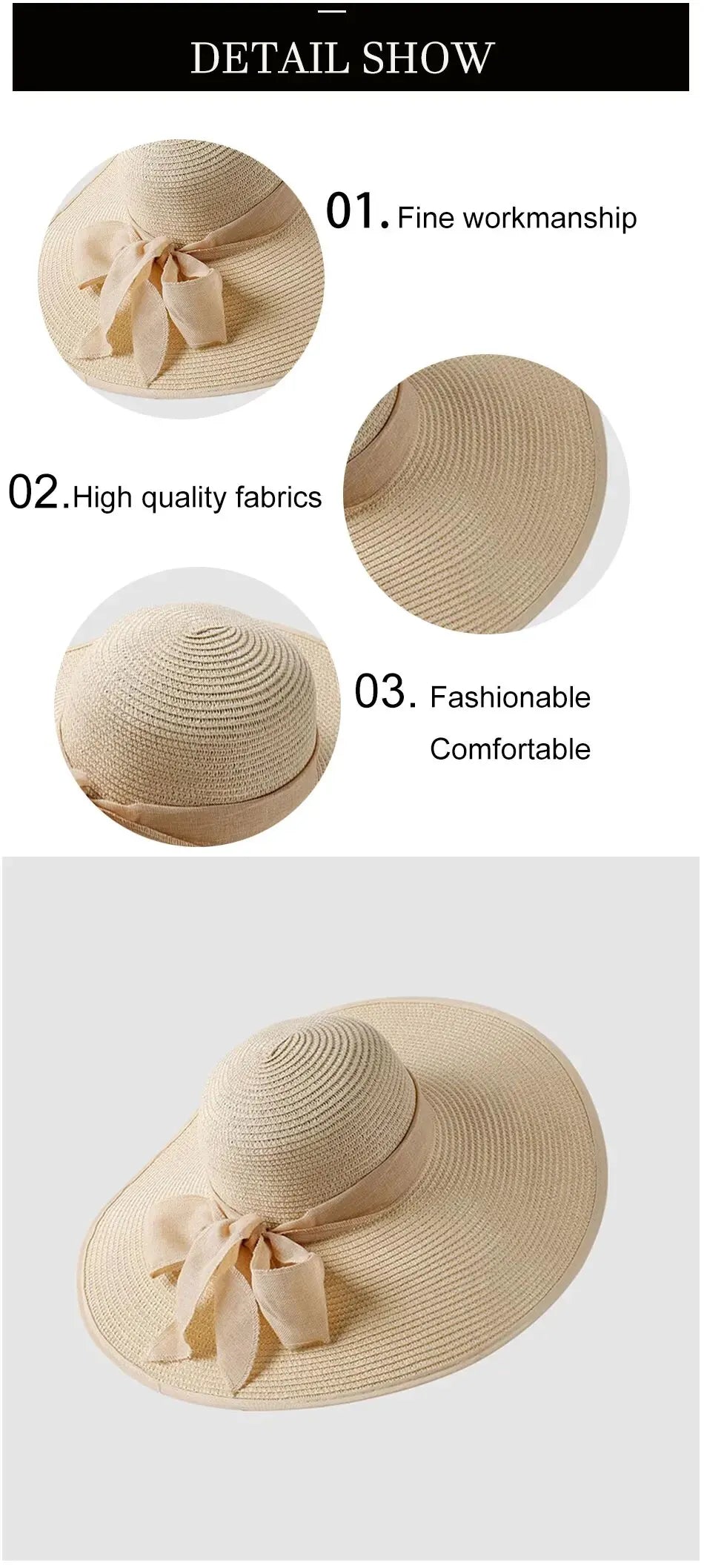 Leela Wide Brim Straw Hat, Summer Sun Hat for Women, Beach & Festival Style