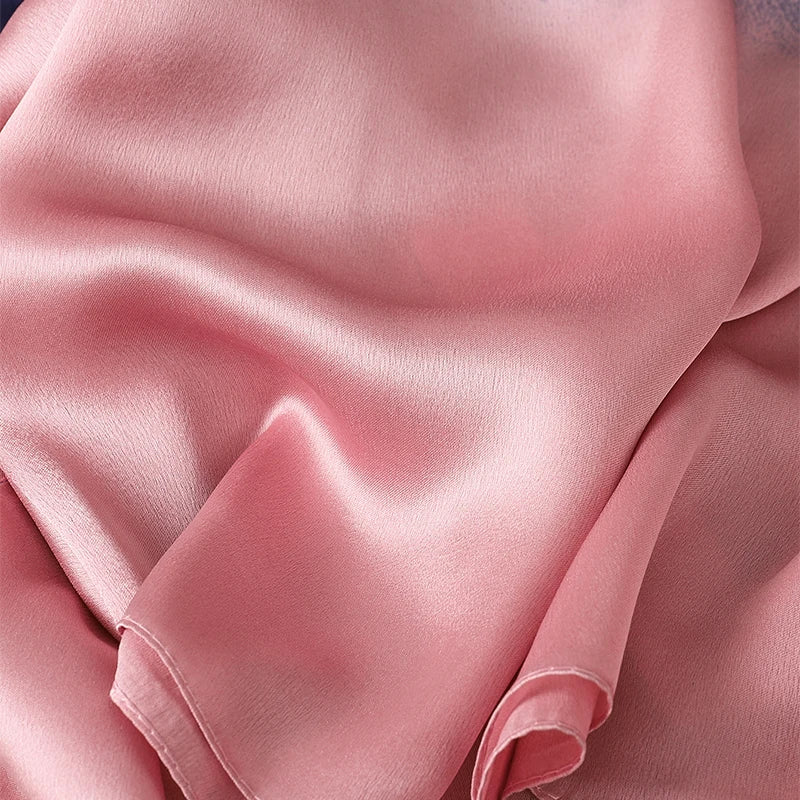 Luxury Gradient Silk Scarf Women Brand Solid Femme Shawls Wraps Bandana Head Foulard Fashion Lady Hijab Wedding Poncho 2023