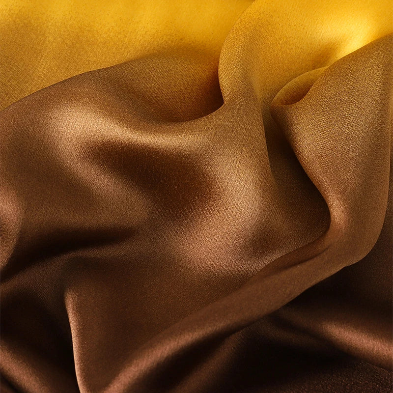 Luxury Gradient Silk Scarf Women Brand Solid Femme Shawls Wraps Bandana Head Foulard Fashion Lady Hijab Wedding Poncho 2023