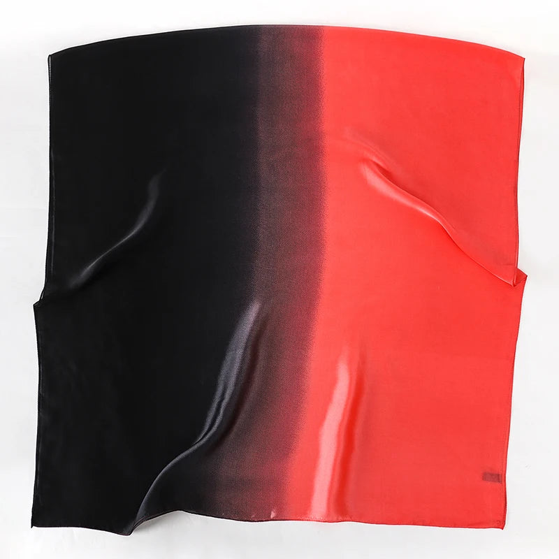 Luxury Gradient Silk Scarf Women Brand Solid Femme Shawls Wraps Bandana Head Foulard Fashion Lady Hijab Wedding Poncho 2023
