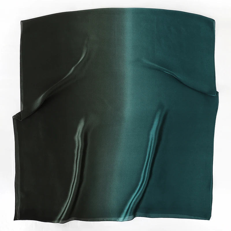 Luxury Gradient Silk Scarf Women Brand Solid Femme Shawls Wraps Bandana Head Foulard Fashion Lady Hijab Wedding Poncho 2023