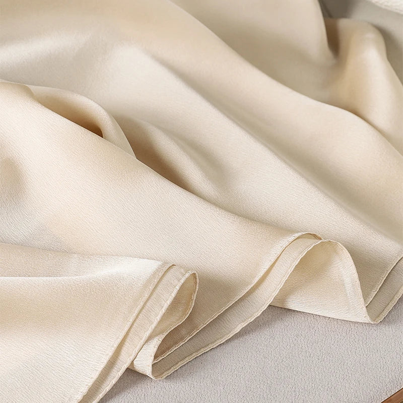 Luxury Gradient Silk Scarf Women Brand Solid Femme Shawls Wraps Bandana Head Foulard Fashion Lady Hijab Wedding Poncho 2023