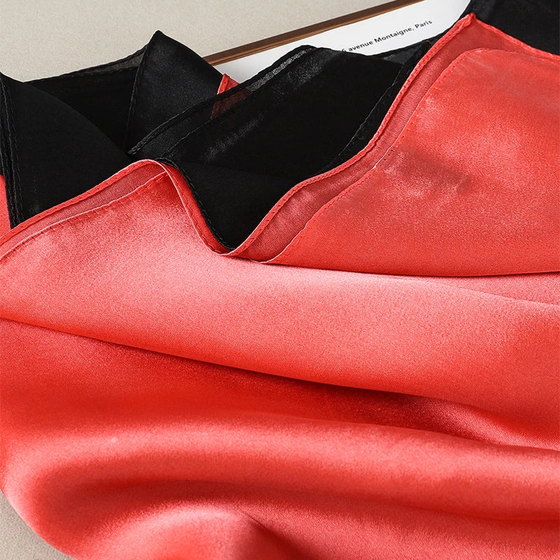 Luxury Gradient Silk Scarf Women Brand Solid Femme Shawls Wraps Bandana Head Foulard Fashion Lady Hijab Wedding Poncho 2023