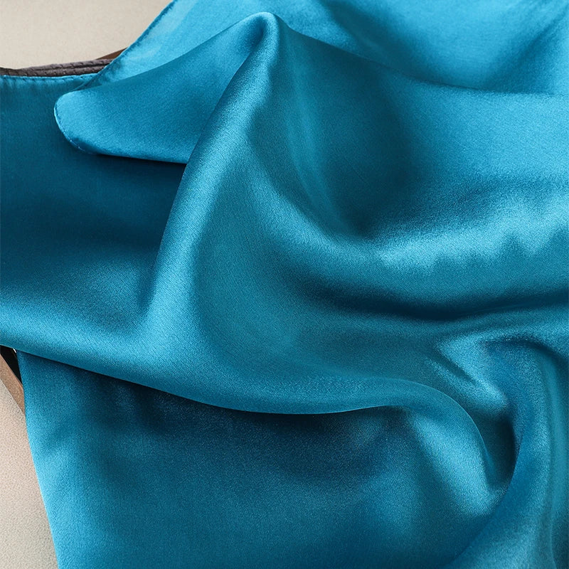 Luxury Gradient Silk Scarf Women Brand Solid Femme Shawls Wraps Bandana Head Foulard Fashion Lady Hijab Wedding Poncho 2023